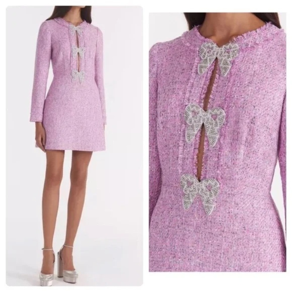 Saloni Camille Bow Short Dress